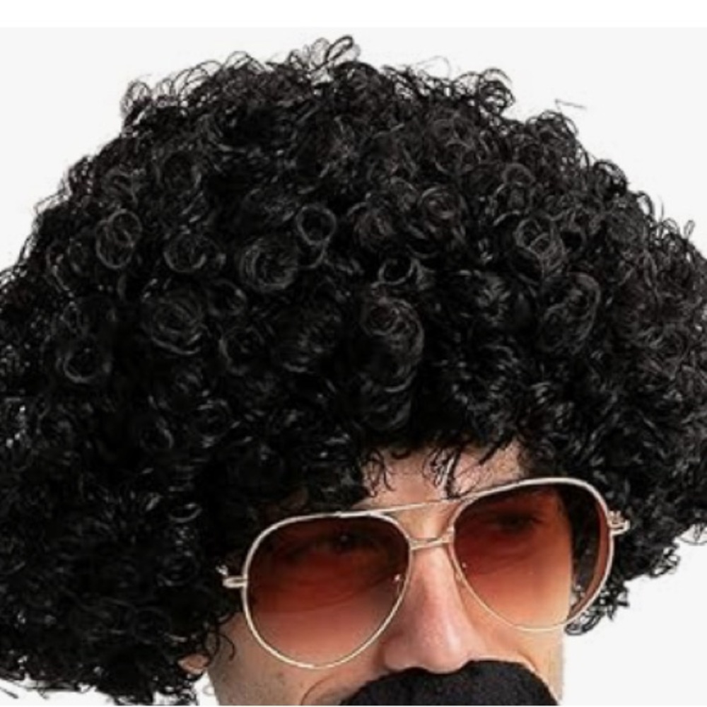 /AMSCAN Afro Wig Halloween Costume, Black, One Size